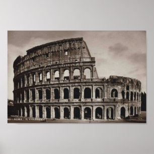 Affiche Rome, Italie, Colisée, Vintage