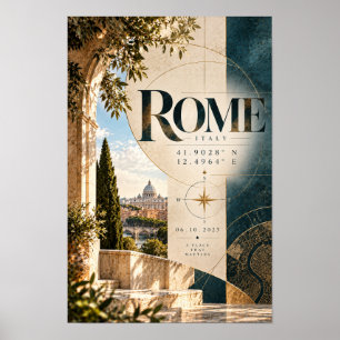 Affiche Rome Italie Collage Architectural Voyage Murale