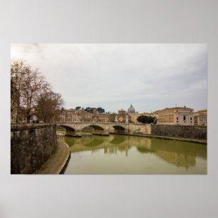 Affiche Rome Italie Pont sur le Tibre Vue