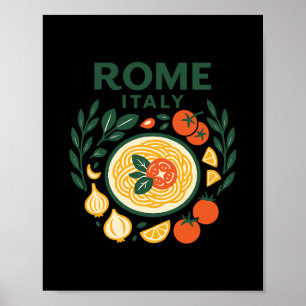 Affiche Rome Italie Souvenir Pâtes Italiennes Et Conceptio