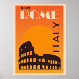 Affiche Rome Italie Vintage Italie Colisée Voyage