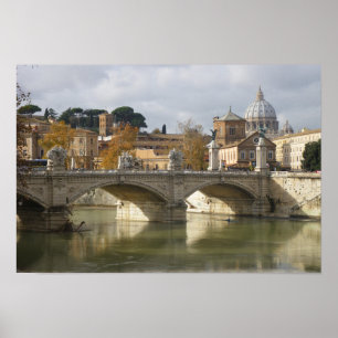 Affiche Rome, pont du Tibre
