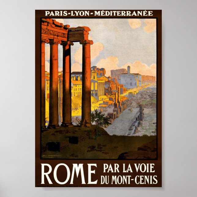 Affiche Rome vintage - Voyage en Italie (Devant)