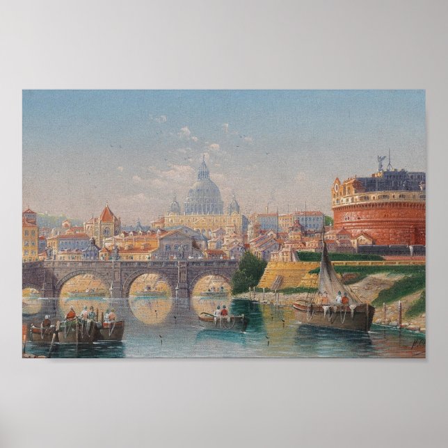 Affiche Rome, Vue du Castel Sant'angelo (Devant)