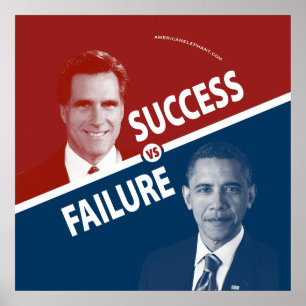 Affiche Romney contre Obama - succès contre l'affiche