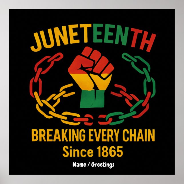 Affiche Rompre chaque chaîne depuis 1865 - Junetten Freed (Devant)