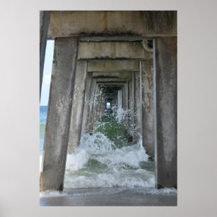 Affiche Rompre les vagues sous la jetée Naples