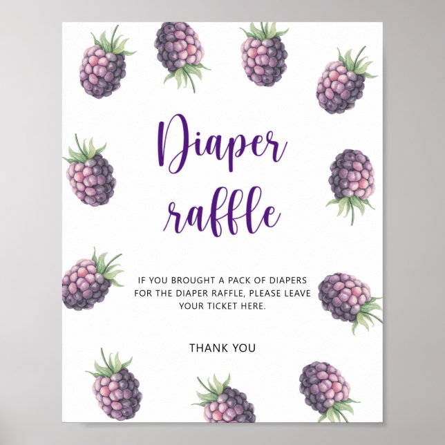 Affiche Ronce noire aquarelle - tombola de couches (Devant)