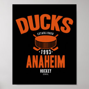 Affiche Rondelle de hockey des Ducks d'Anaheim noire offic