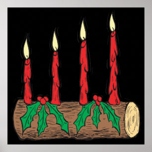 Affiche Rondin de Noël