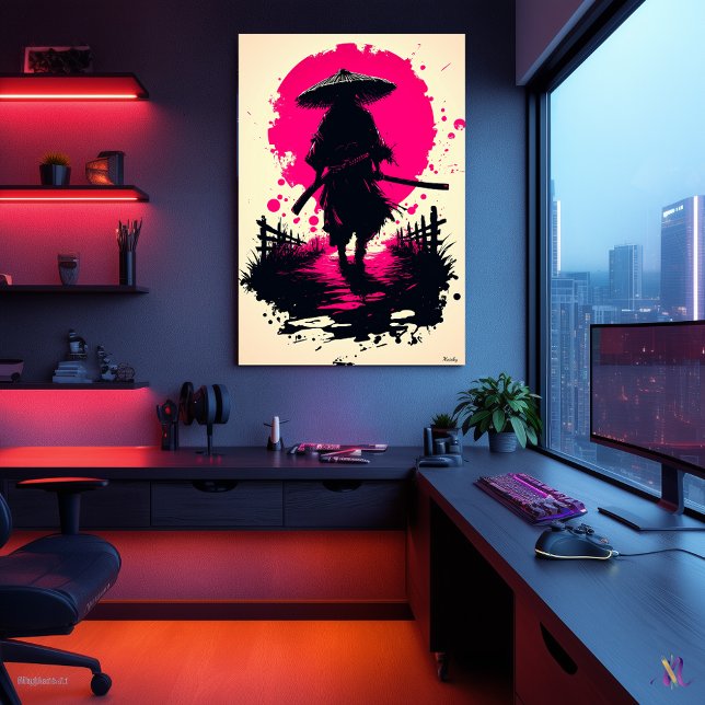Affiche Ronin silencieux sous la lune de sang (Créateur téléchargé)