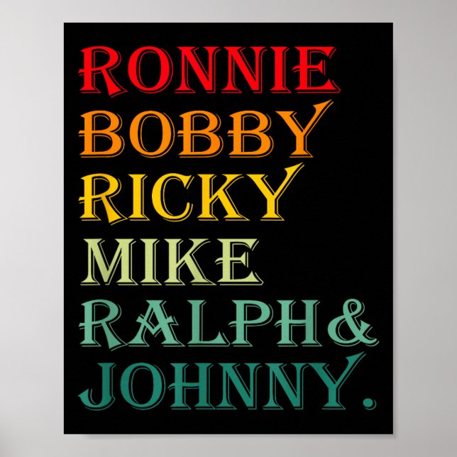 Affiche Ronnie Bobby Ricky Mike Ralph And Johnny  (Devant)