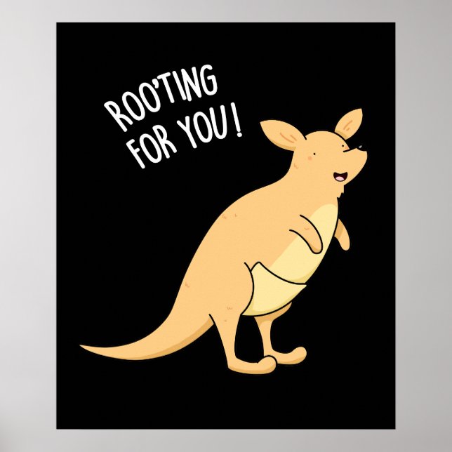 Affiche Roo Ting Pour Vous Drôle Kangaroo Pun Dark BG (Devant)