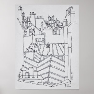 Affiche Rooftops of Paris, France