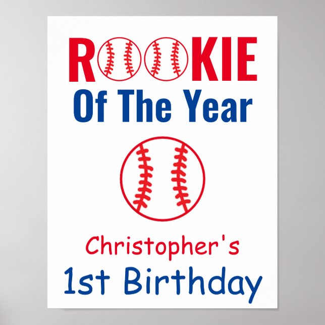 Affiche Rookie Baseball 1er anniversaire (Devant)