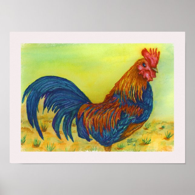 Affiche Rooster exceptionnel et coloré (Devant)