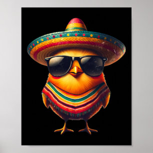 Affiche Rooster Mexicain Cinco De Mayo Poulet Amant Drôle