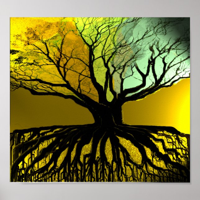 Affiche Roots bleu et vert (Devant)