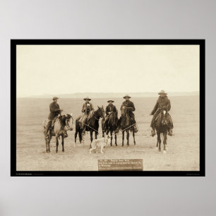 Affiche Roping a Grey Wolf in Wyoming 1887
