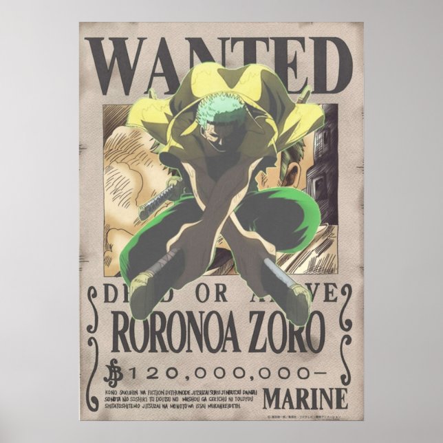 Affiche Roronoa Zoro (Devant)