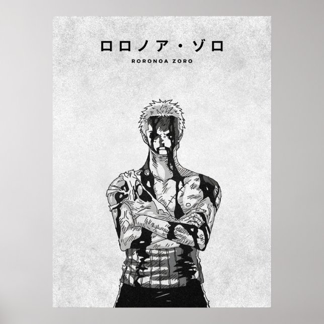 Affiche Roronoa Zoro One Piece Minimalist Manga (Devant)
