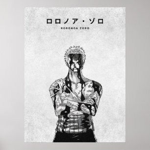 Affiche Roronoa Zoro One Piece Minimaliste Manga