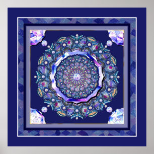 Affiche Rosace bleue