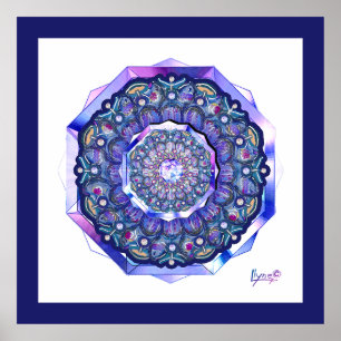 Affiche Rosace bleue