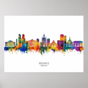 Affiche Rosario Argentina Skyline