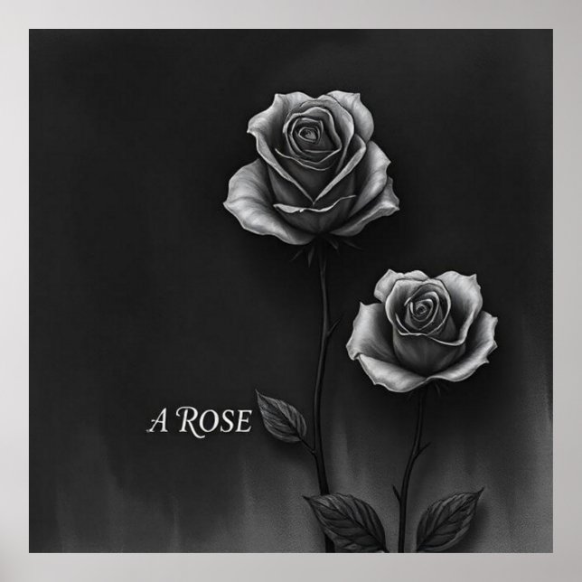 Affiche Rosas a carboncillo estilo artístico clásico (Devant)