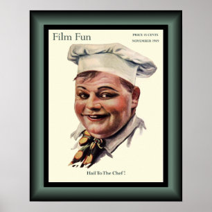Affiche Roscoe Arbuckle "The Cook" American Comedy 1919
