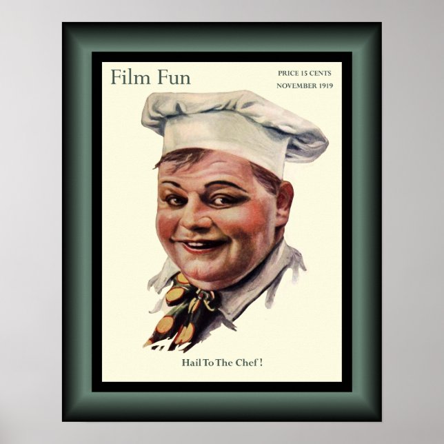 Affiche Roscoe Arbuckle "The Cook" American Comedy 1919 (Devant)