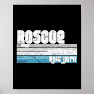 Affiche Roscoe New York Ny Vacances Rétro Ski Randonnée Sn