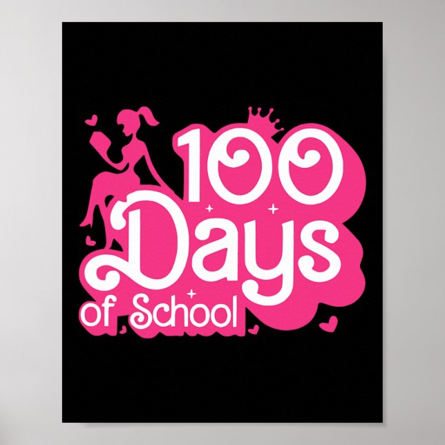 Affiche Rose 100 Jours De Fille École 100ème Jour Enseigna (Devant)
