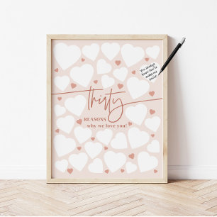 Affiche Rose 30 Raisons pour lesquelles nous vous aimons c