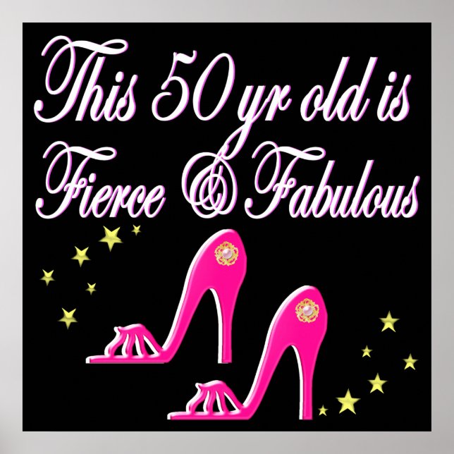 AFFICHE ROSE 50 ET FABULEUSE CONCEPTION ANNIVERSAIRE (Devant)