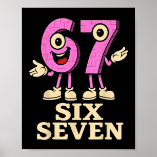 Affiche Rose 67 Six Seven 6-7 - Drôle de Brainrot Italien 