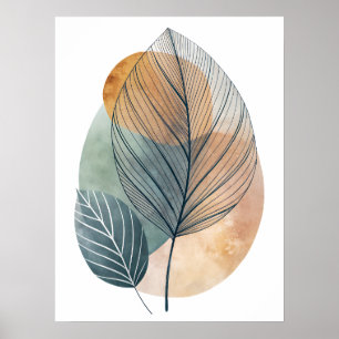 Affiche Rose Abstrait Line Art : Chemins sauvages