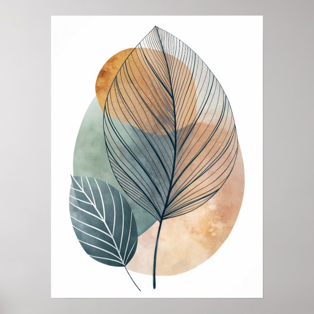 Affiche Rose Abstrait Line Art : Chemins sauvages (Devant)