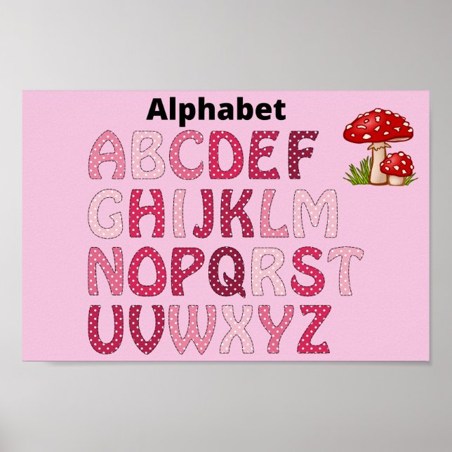 Affiche rose alphabet (Devant)
