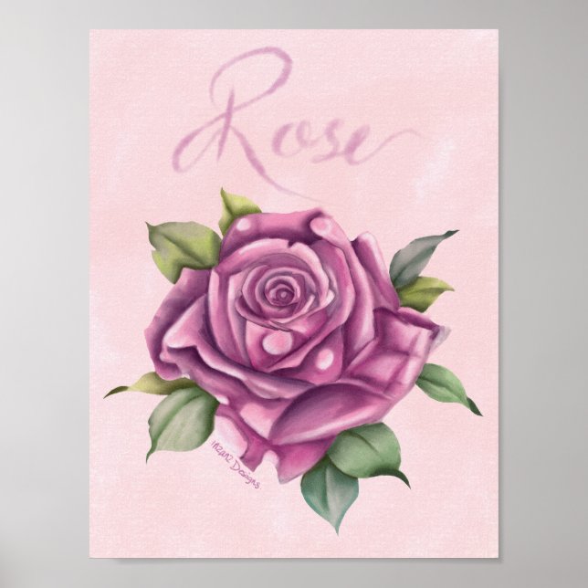 Affiche Rose aquarelle  (Devant)