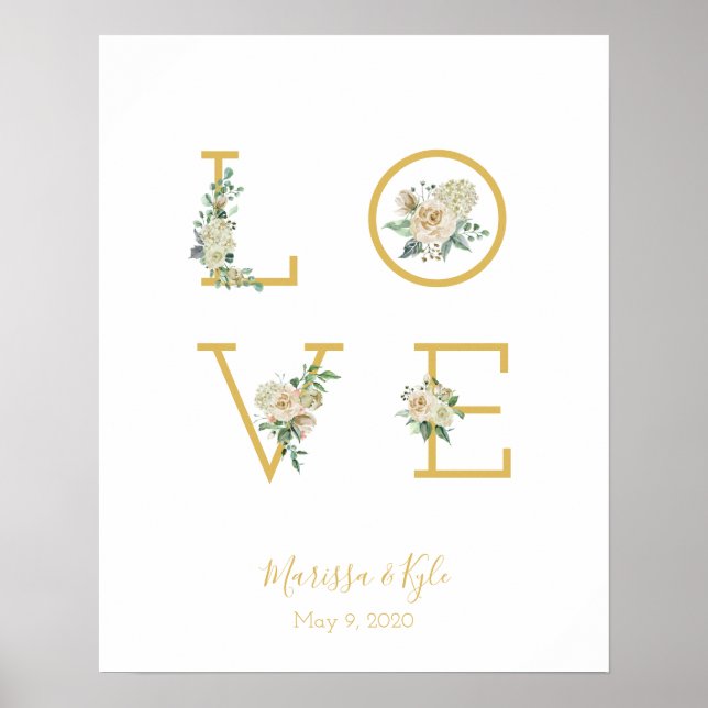 Affiche Rose Aquarelle JARVE Mariage (Devant)