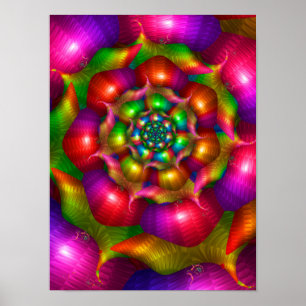 Affiche Rose arc-en-ciel
