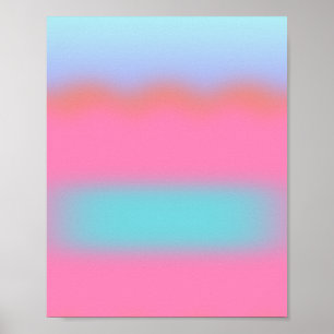 Affiche Rose Aura Et Bleu Gradient