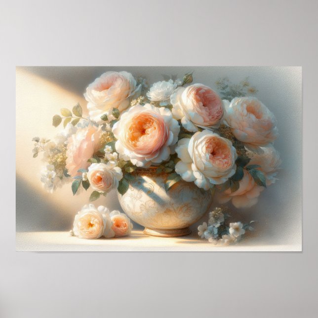 Affiche Rose avec Vase (Devant)
