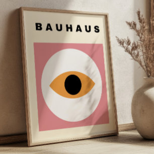 Affiche Rose Bauhaus Teinté Minimaliste Moderne du Milieu