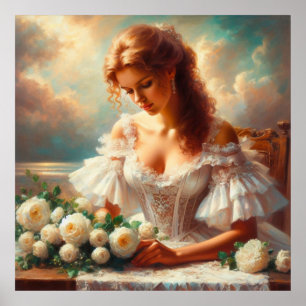 Affiche Rose blanche