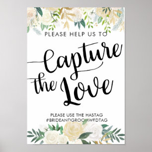 Affiche Rose blanche   Capturez l'Instagram d'amour