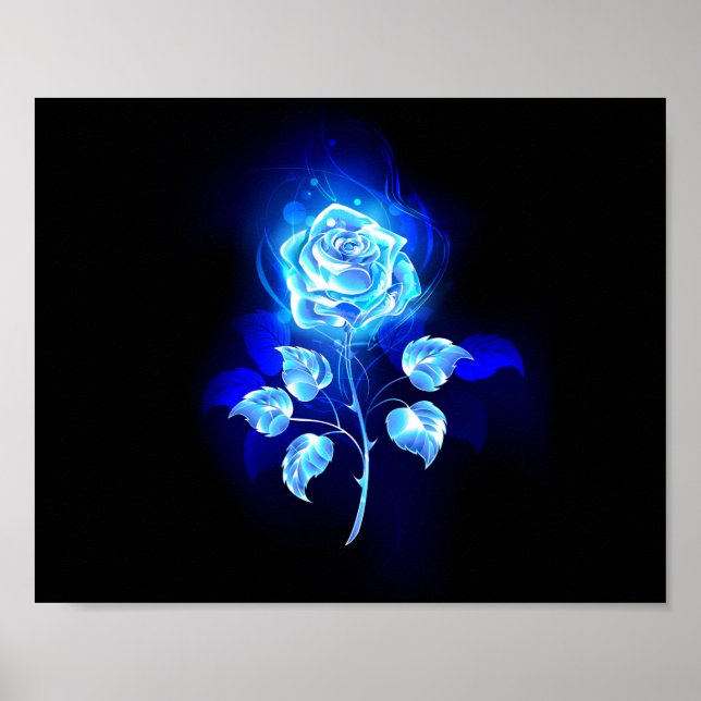 Affiche Rose Bleue Brûlante (Devant)