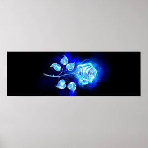 Affiche Rose bleue brûlante